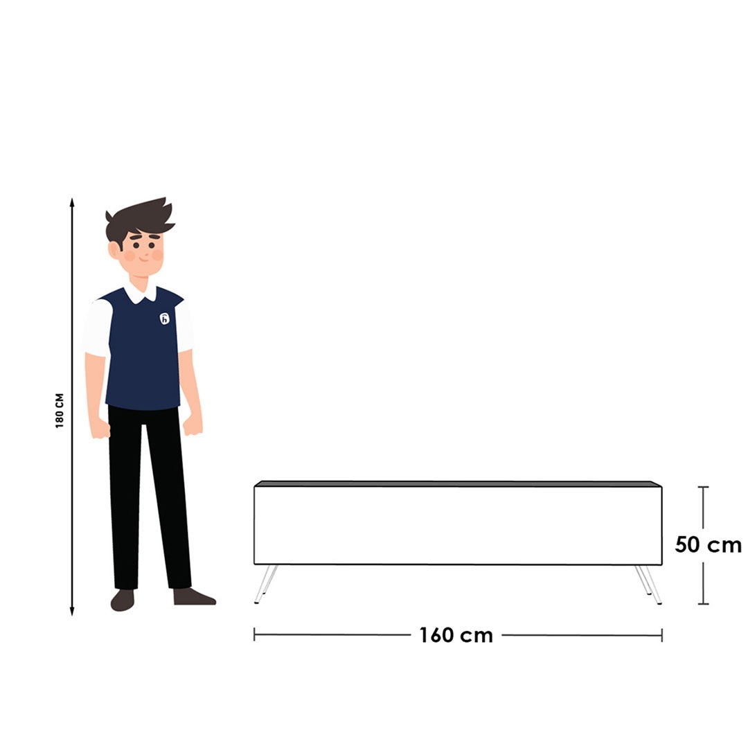 وحدة تلفزيون حشب ام دي اف - أبيض و بيج - 160 سم