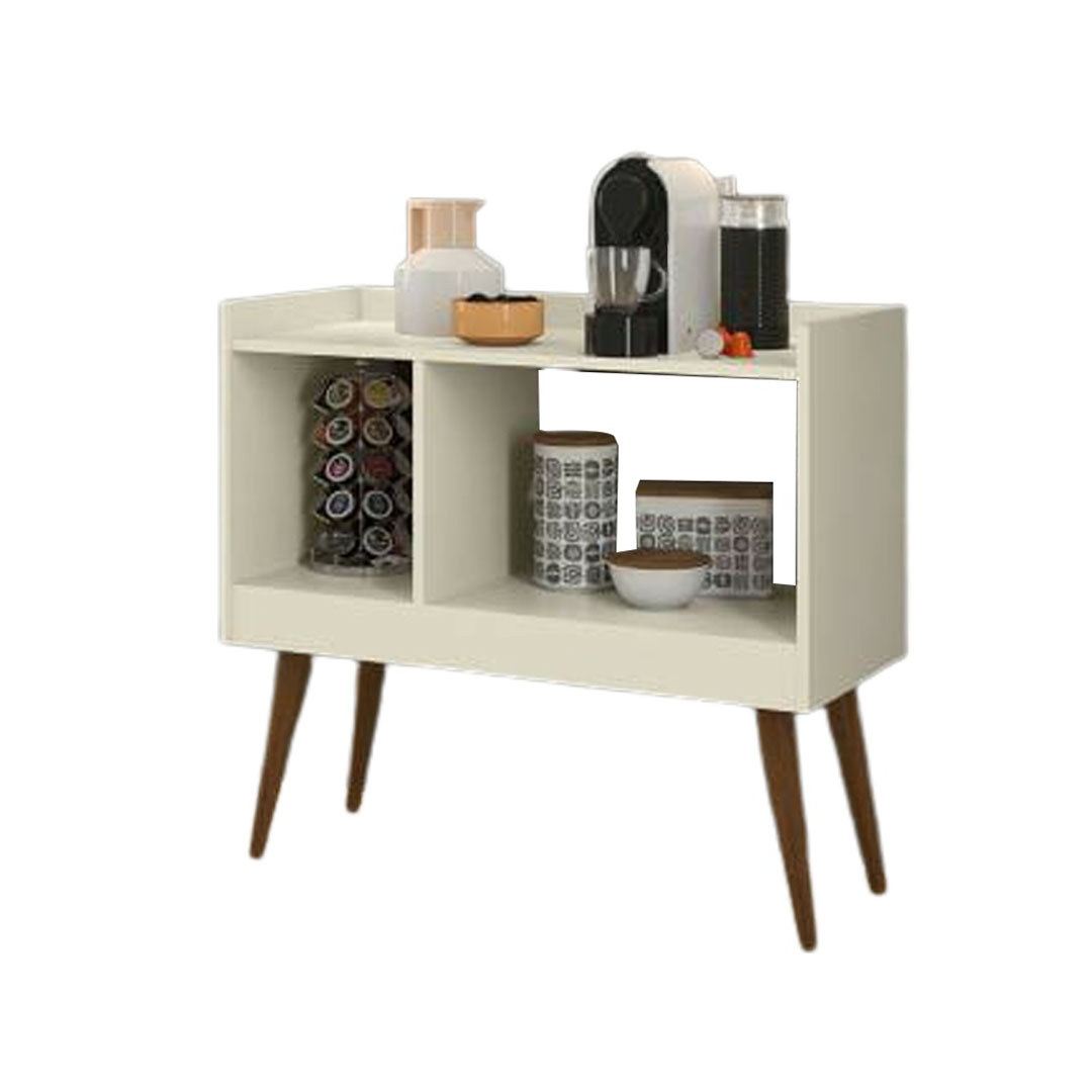 ركن قهوة MDF - أبيض وبني - 80*30*80 سم