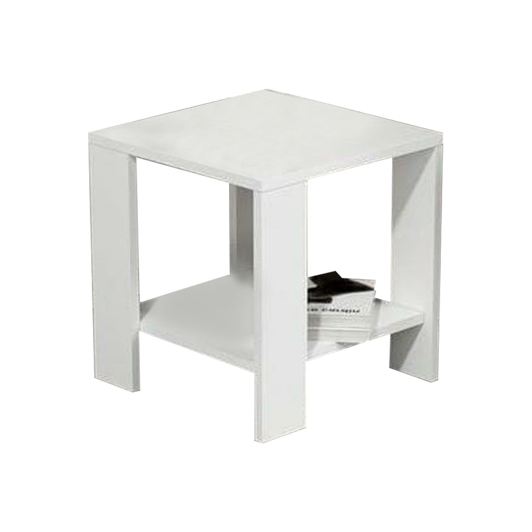 ترابيزة جانبية خشب ام دي اف اسباني - أبيض - 55 سم