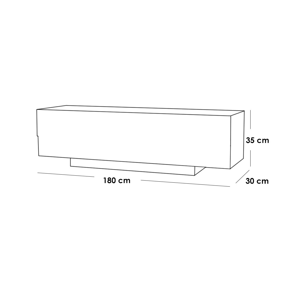 وحدة تلفزيون خشب ام دي اف اسباني - أبيض و بيج - 180 سم
