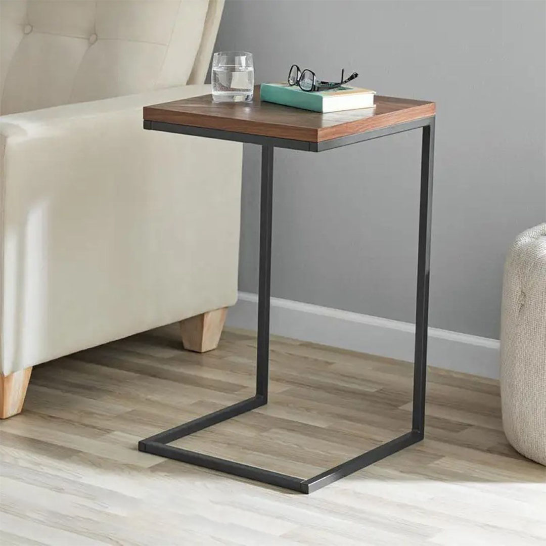ترابيزة جانبية مودرن ستيل - أسود وبني - 55*65*35 سم