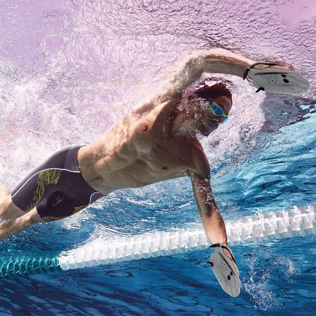 مجاديف السباحة اليدوية - قطعتان - أزرق