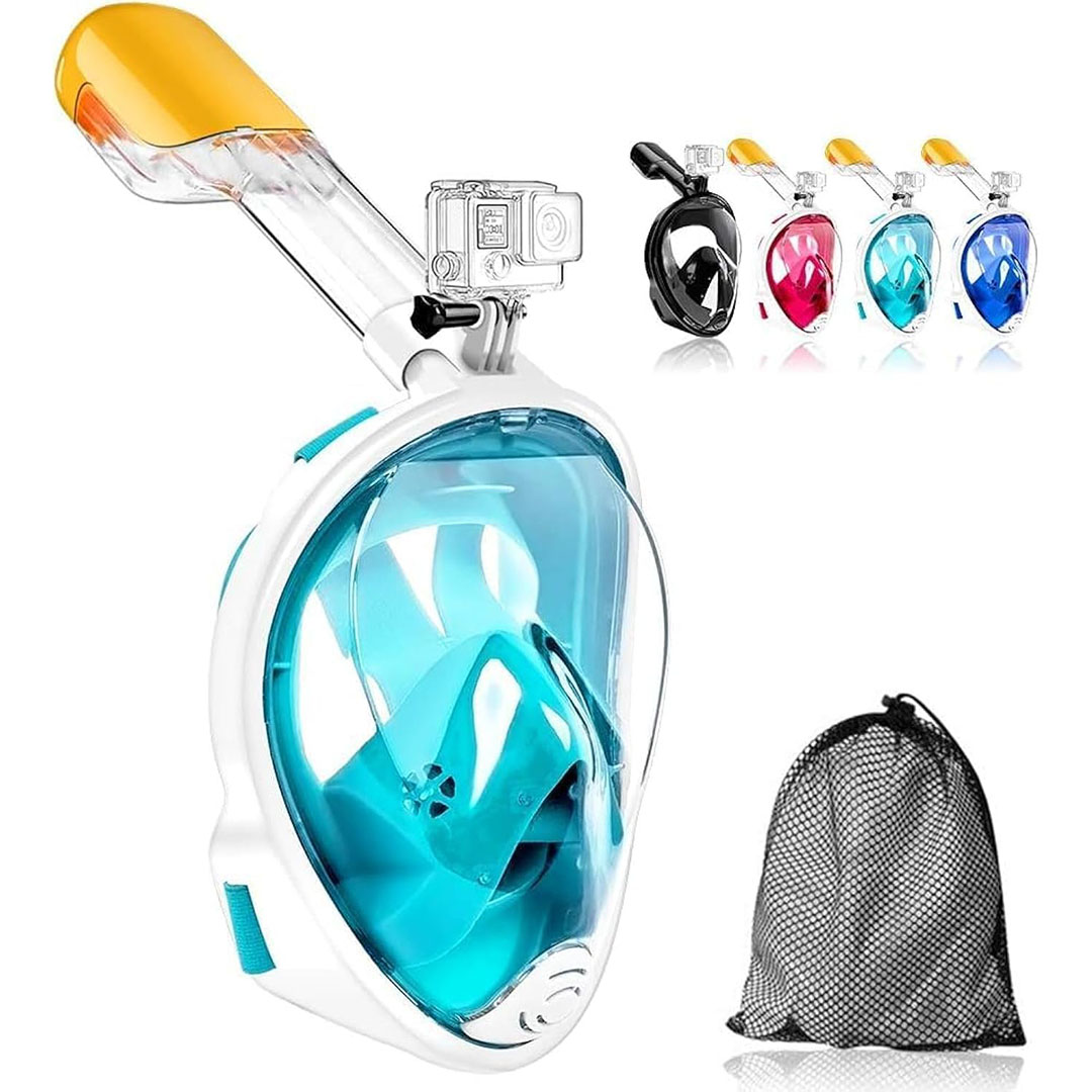 قناع الغوص للوجه بالكامل 180 درجة - أخضر