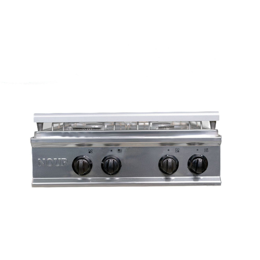 مسطح تسخين غاز نور - 4 شعلات - فضي - GS-FLS 4 S 60 I