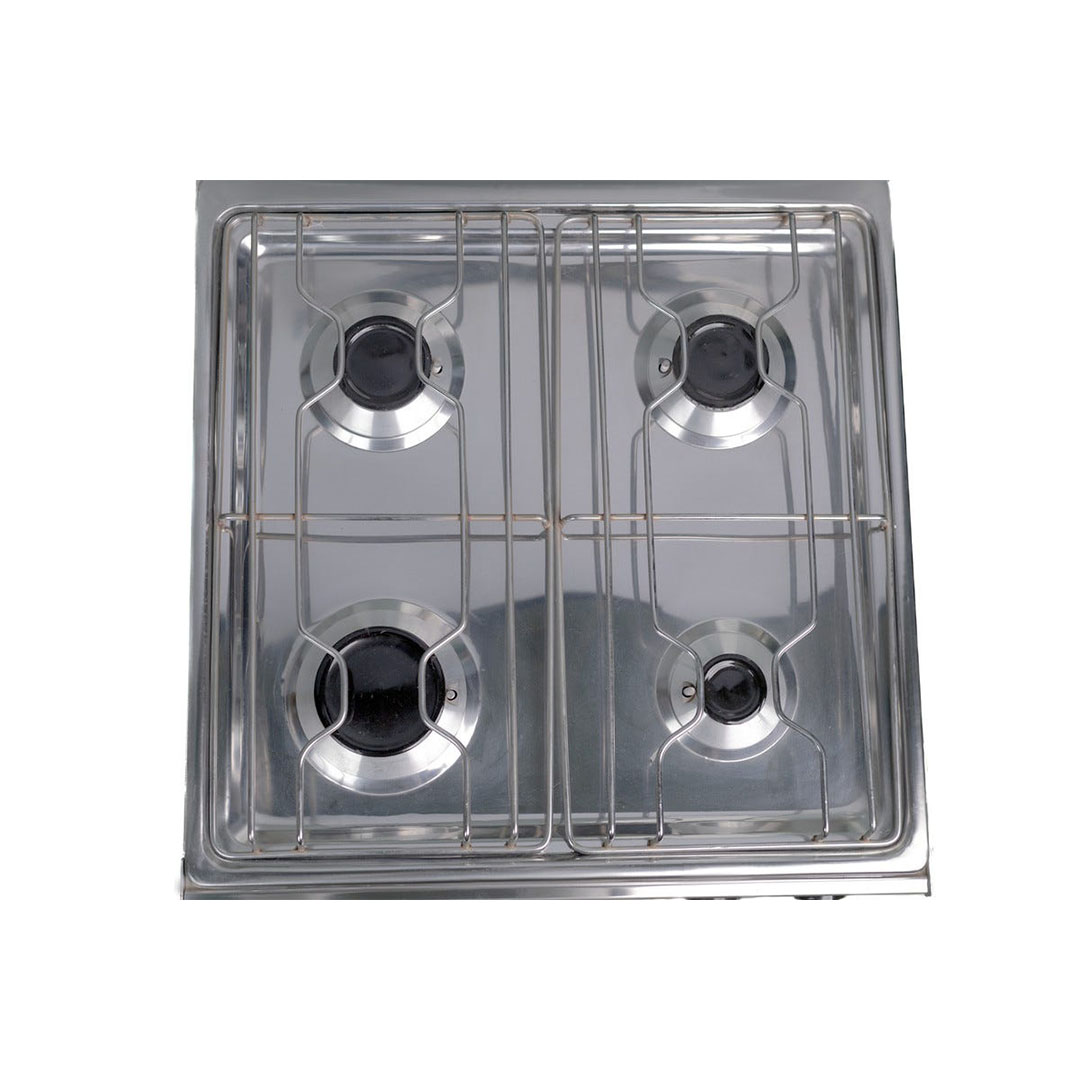 بوتجاز مسطح غاز نور - 4 شعلة - 55×55 سم - فضي - GS-FLS 4 S 55 I