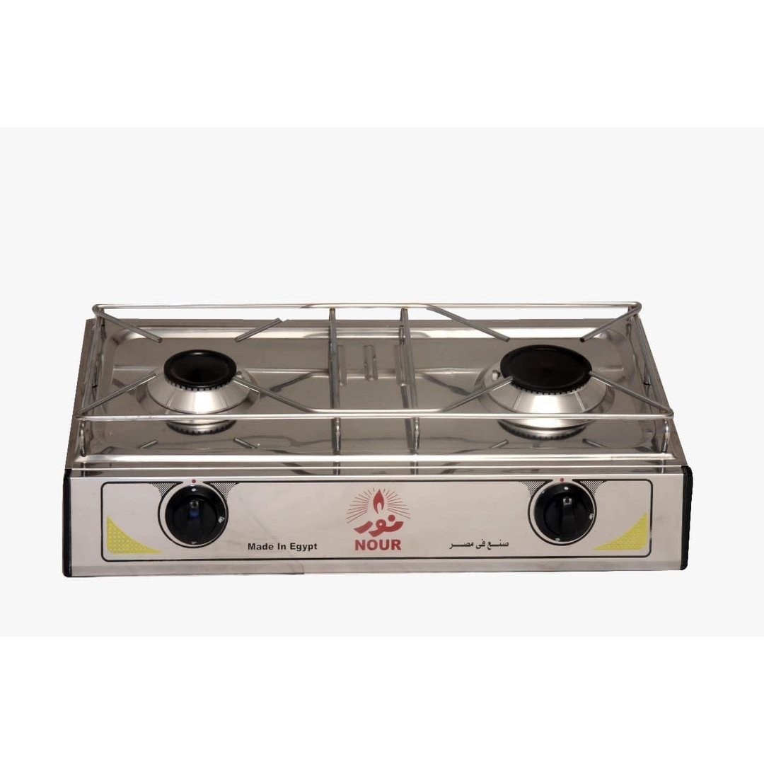 بوتجاز غاز مسطح نور - 2 شعلة - فضي GS-FLS 2 SI