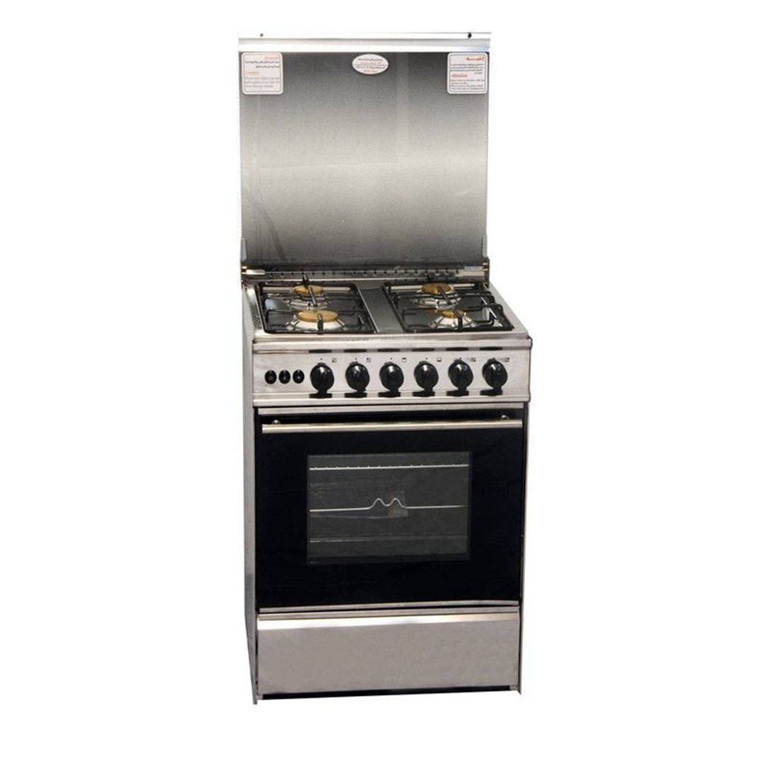 بوتجاز غاز نور - 4 شعلة - 60 سم - فضي واسود - GC-SS644-Cu