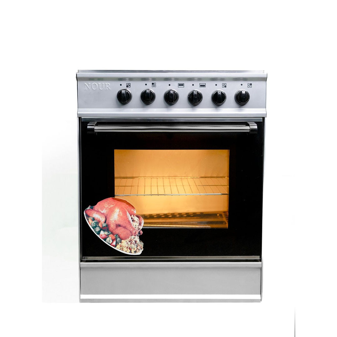 بوتجاز غاز نور - 4 شعلة - 55 سم - فضي واسود - GC-SC541