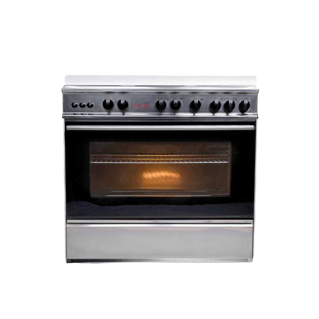 بوتجاز غاز نور - 5 شعلة - 90 سم - فضي واسود - GC-SS955