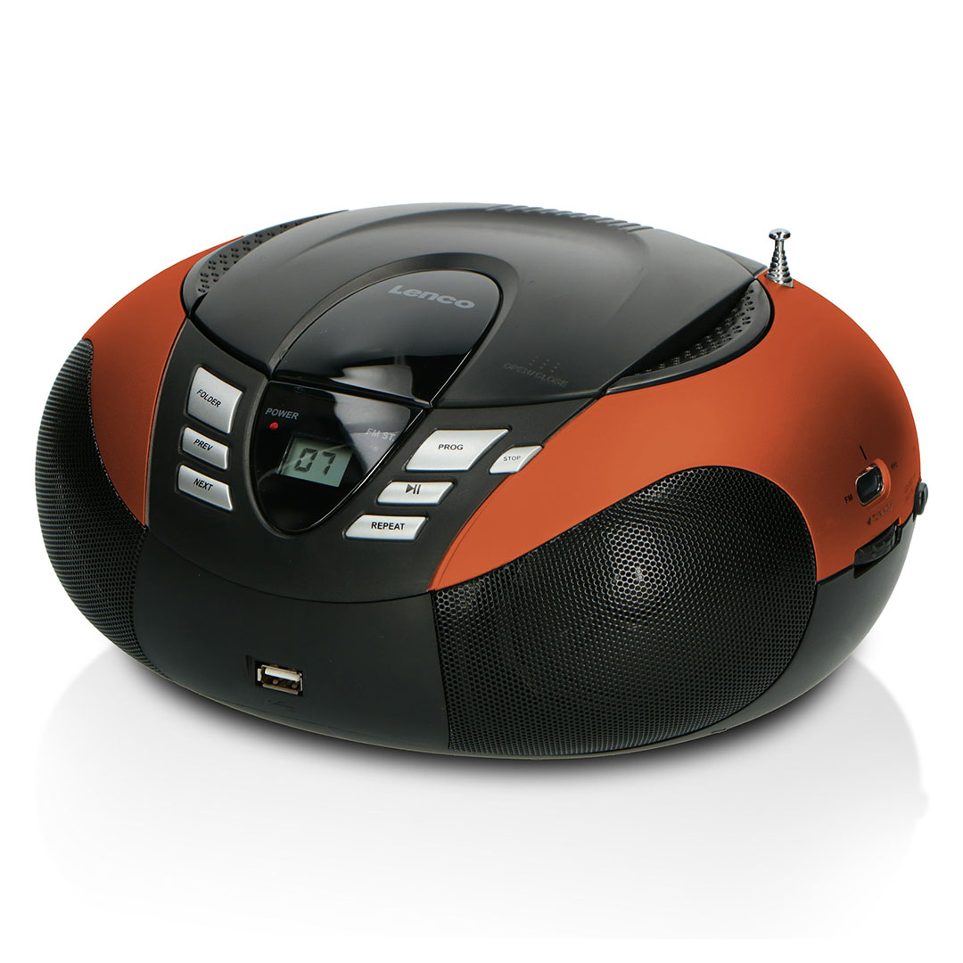 راديو ومشغل أقراص مضغوطة LENCO SCD-37 - USB - برتقالي