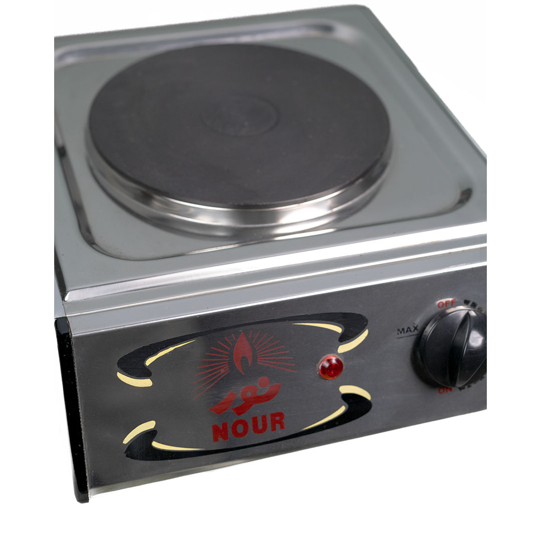 مسطح تسخين كهربائي نور - شعلة واحدة - 1000 وات - فضي - ES-D1 S 1000