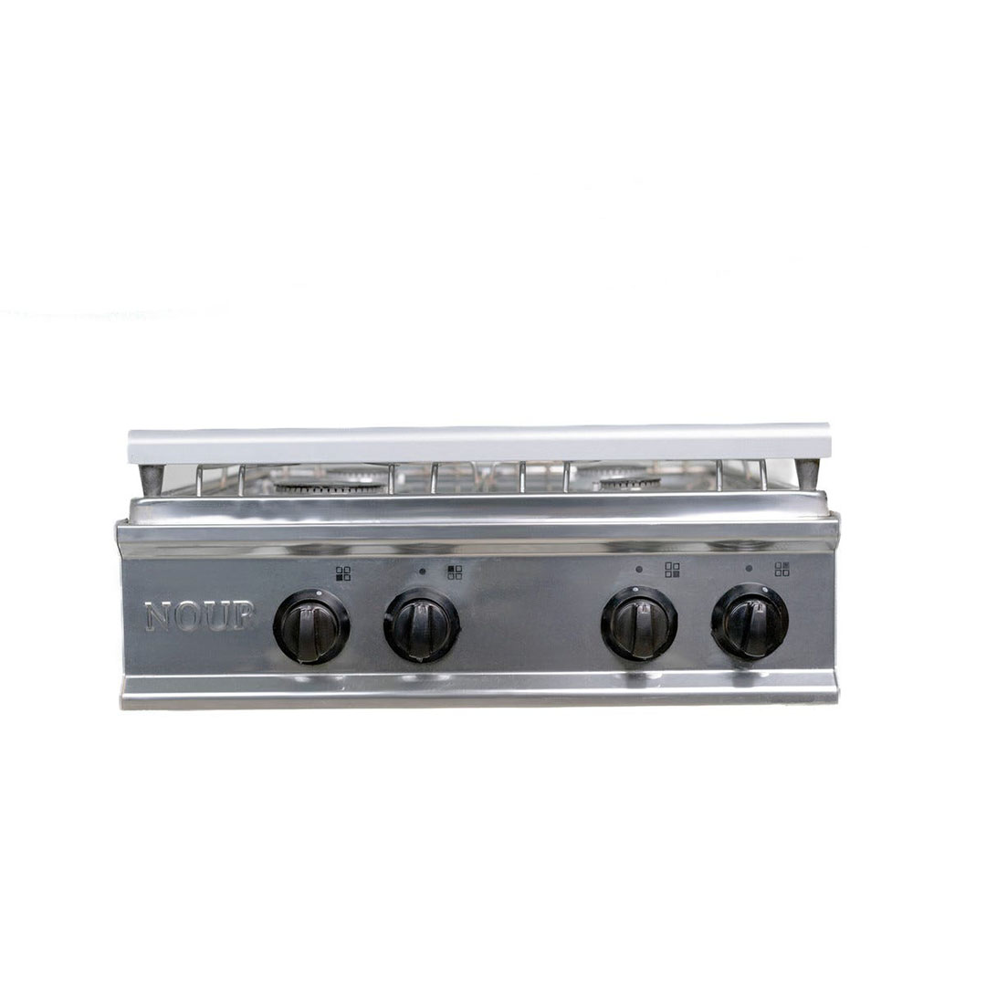 بوتجاز مسطح غاز نور - 4 شعلة - 55×55 سم - فضي - GS-FLS 4 S 55 I