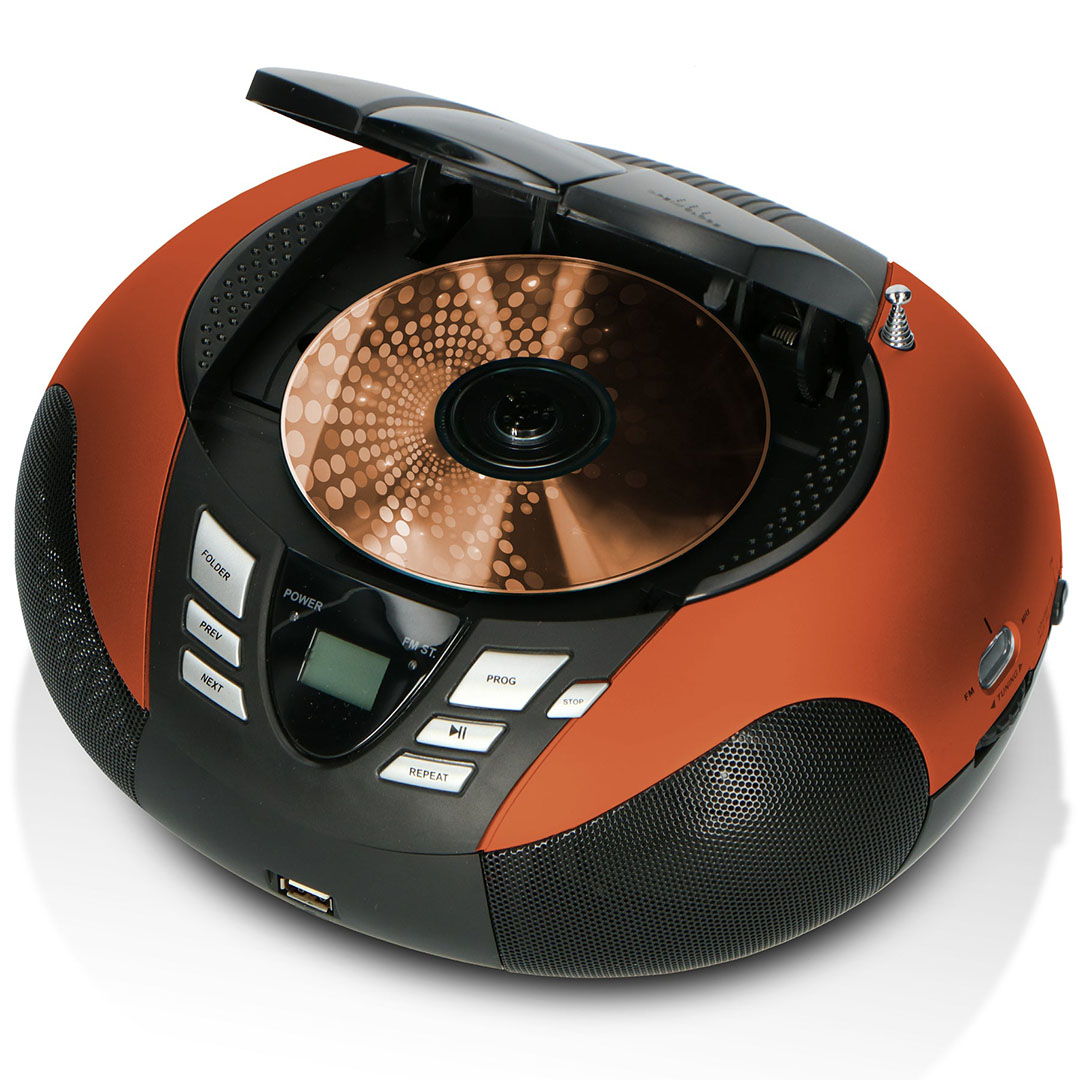 راديو ومشغل أقراص مضغوطة LENCO SCD-37 - USB - برتقالي