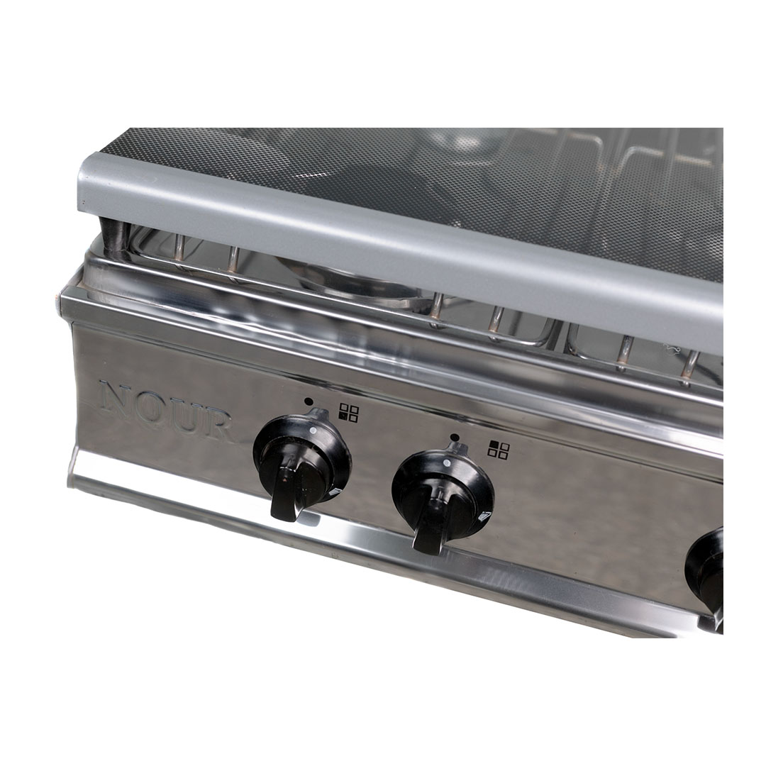 مسطح تسخين غاز نور - 4 شعلات - فضي - GS-FLS 4 S 60 I