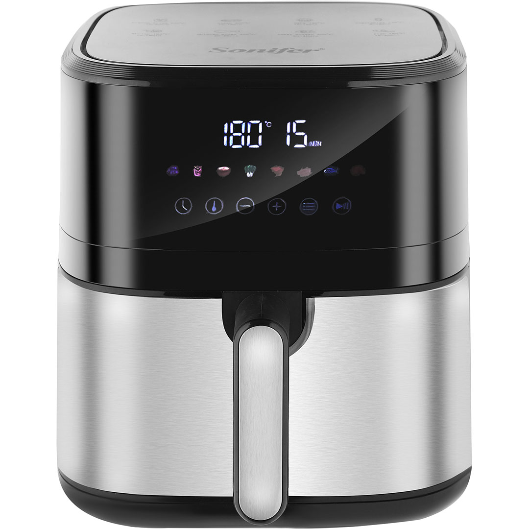 قلاية هوائية سونيفير - 1500 وات - 5.5 لتر - اسود فضي - SF-1033