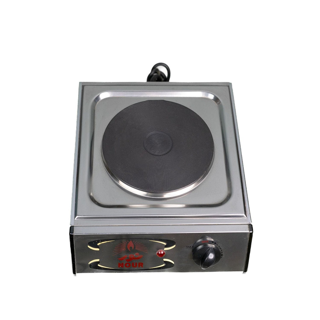 مسطح تسخين كهربائي نور - شعلة واحدة - 1000 وات - فضي - ES-D1 S 1000