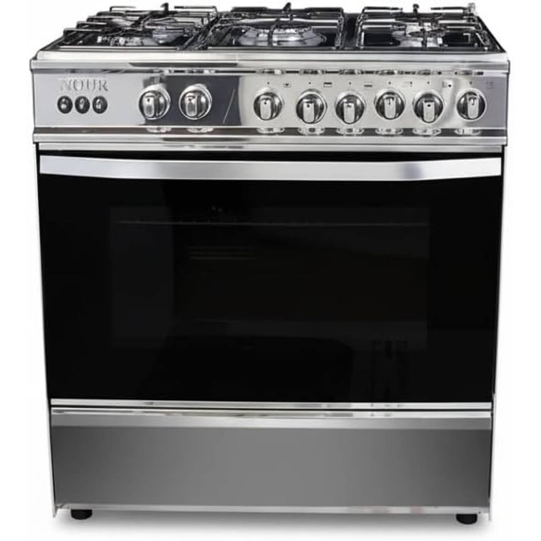 بوتجاز غاز نور - 5 شعلة - فضي/أسود GC-SS854