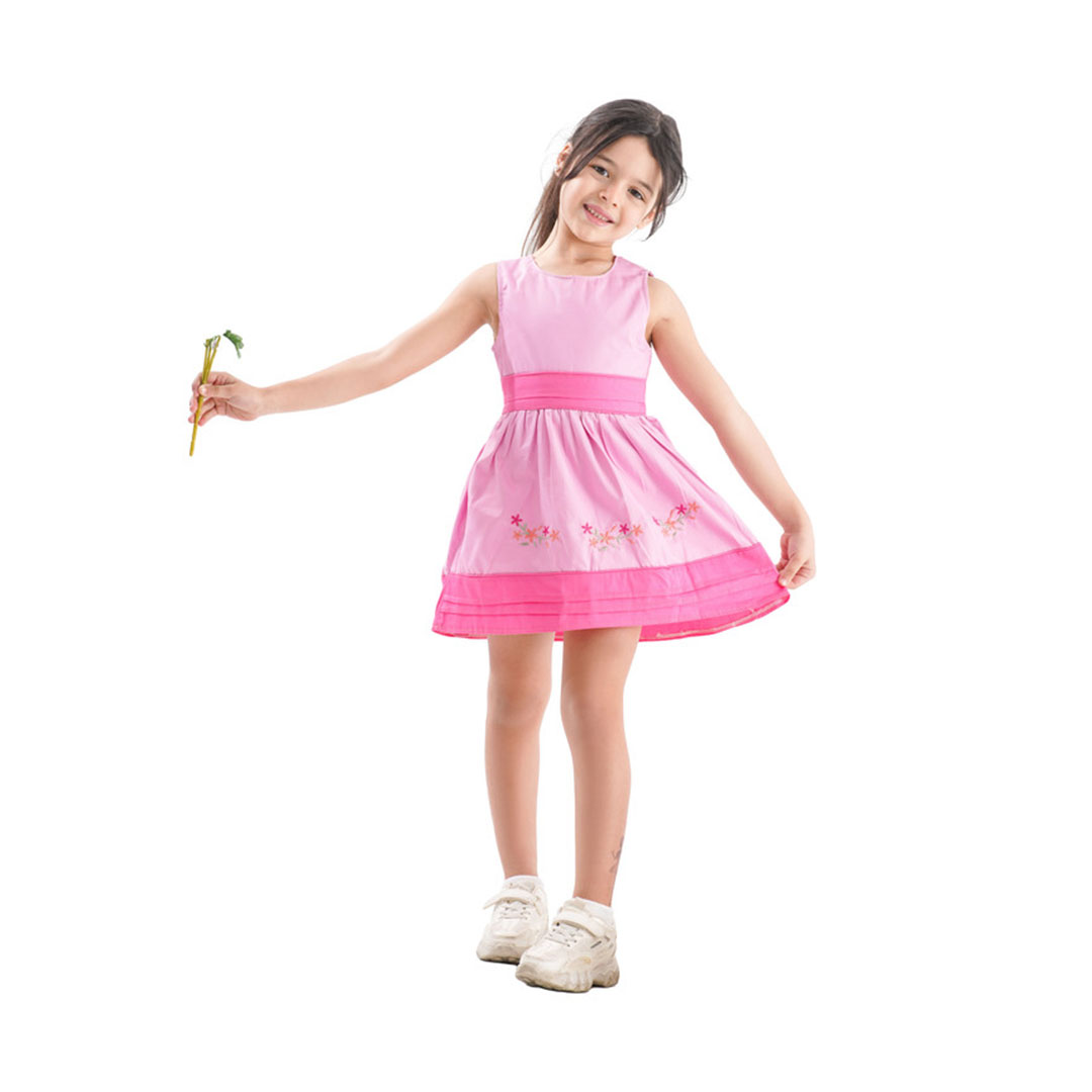 فستان بدون أكمام بناتي - بينك - MA-MU-560