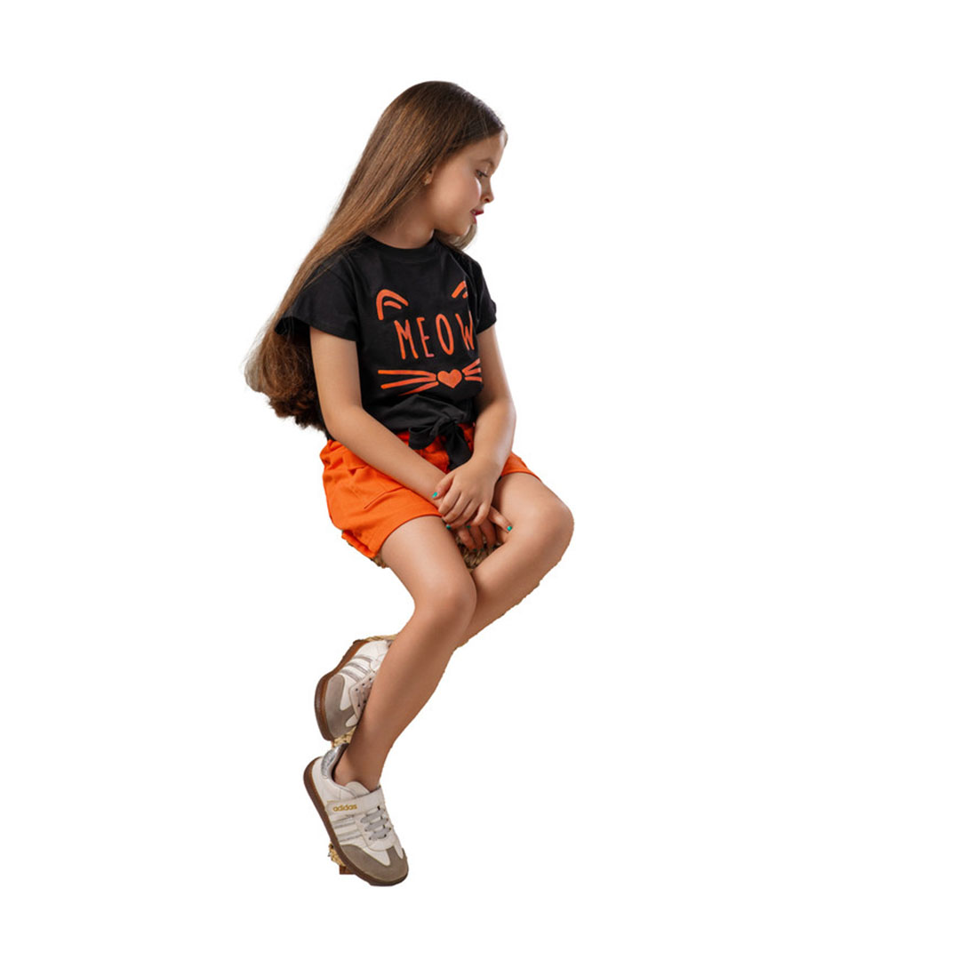 طقم بناتي تيشيرت و شورت - MA-MU-2900