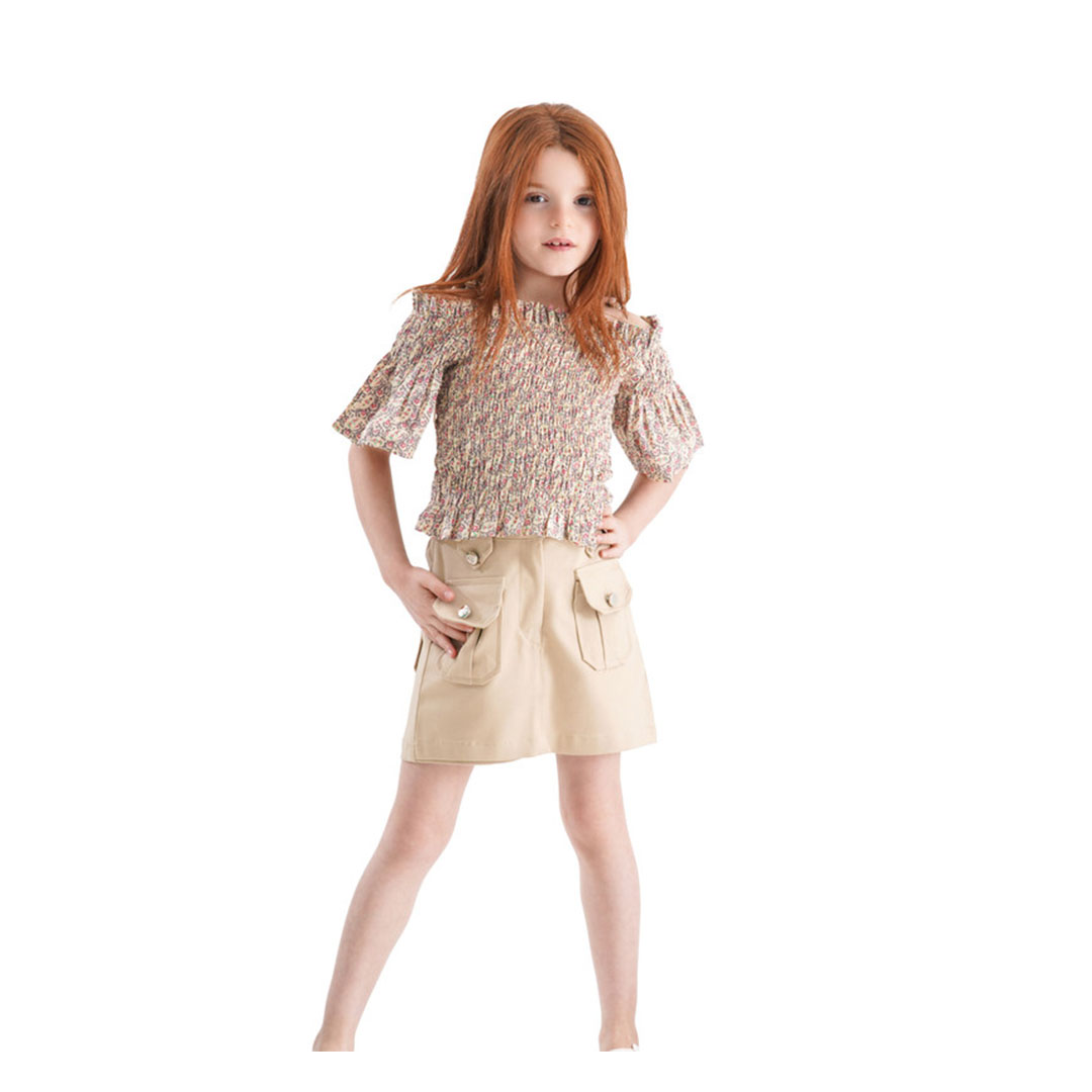 طقم تيشيرت و شروت بناتي - MA-MU-2830