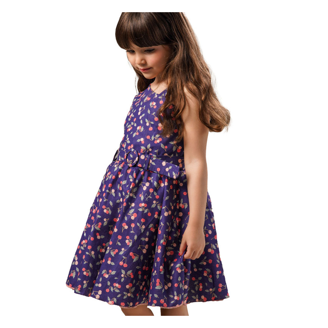 فستان منقوش بدون أكمام بناتي - MA-MU-286