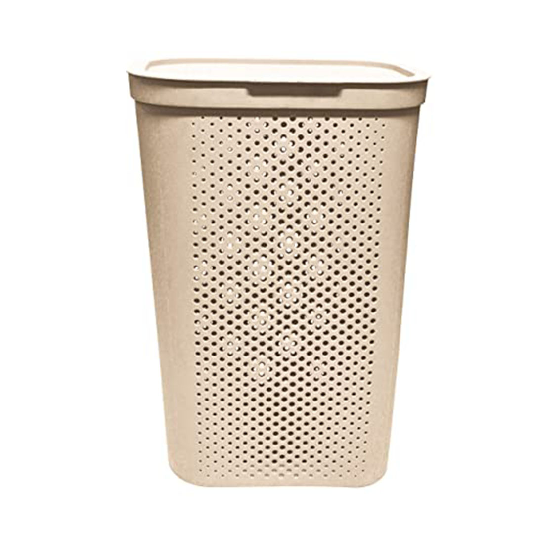 سبت بلاستيك نوفا بغطاء - بني