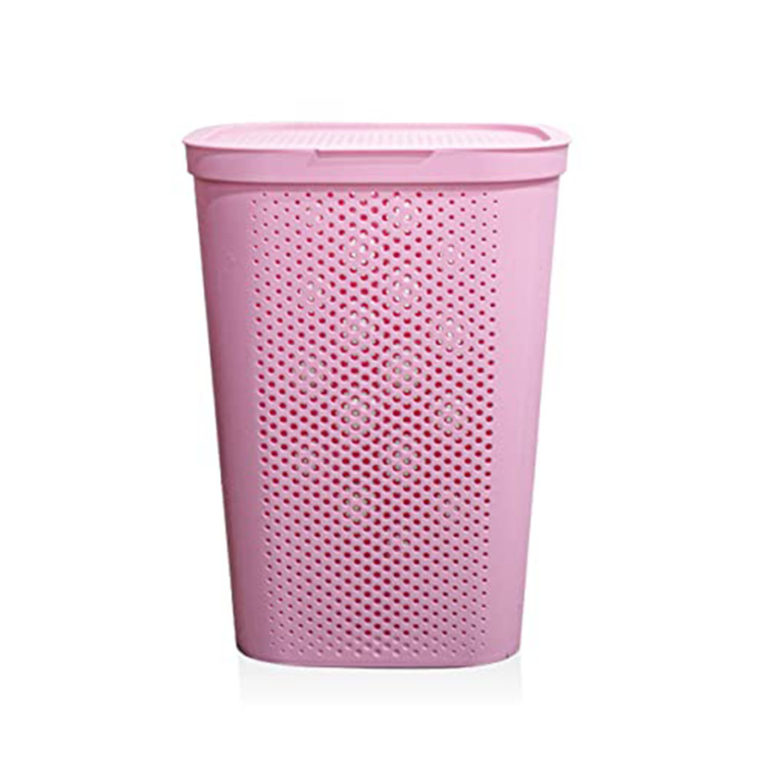 سبت غسيل نوفا بغطاء متعدد الألوان - بينك