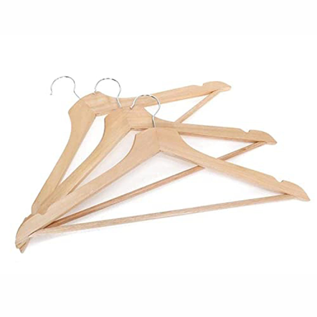 مجموعة شماعات خشب صلبة مع دعامة دوارة - 8 قطع - جو فاير