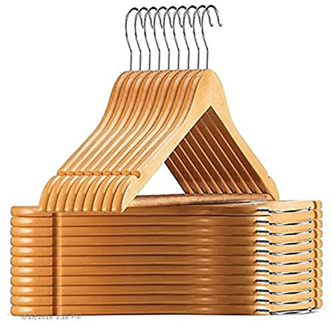 شماعة ملابس خشبية - 24 قطعة