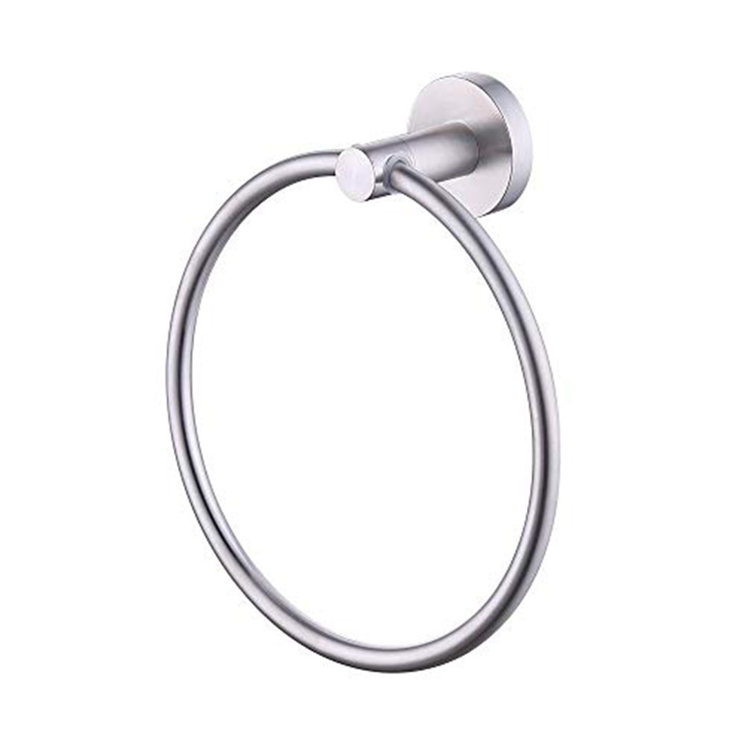 حلقة حامل مناشف الحمام - ستانلس ستيل فضي