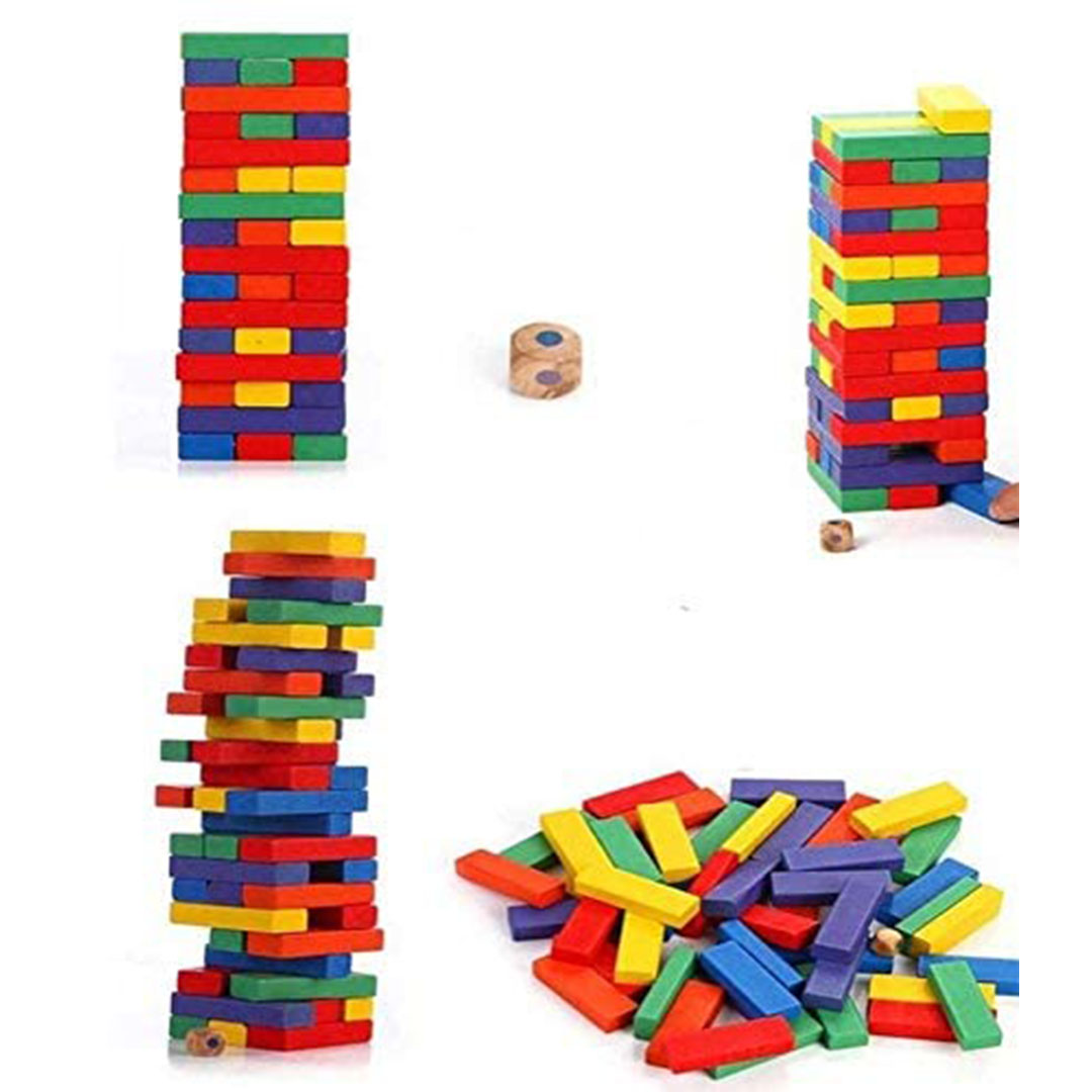لعبة أحجية برج التحدي الخشبية الم-ة 54 قطعة