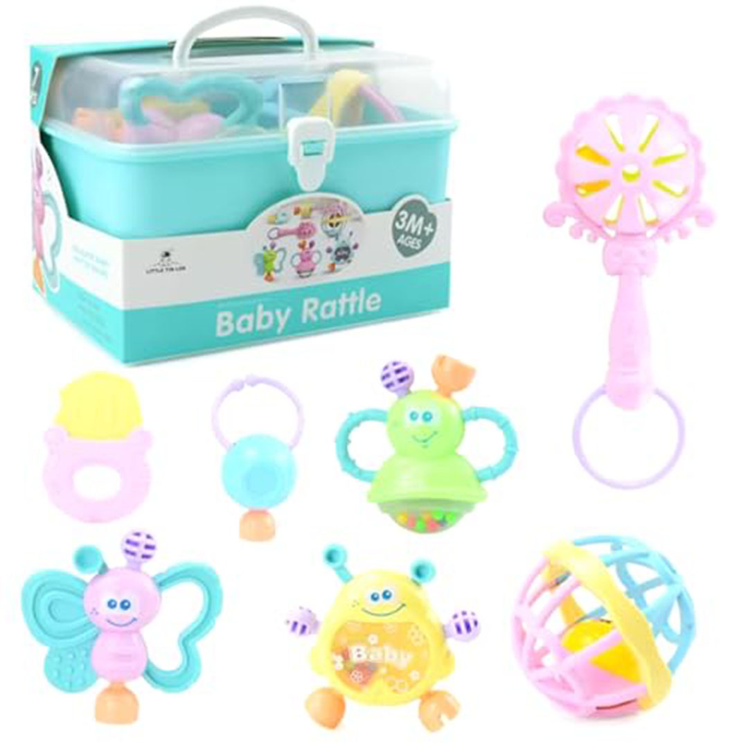 مجموعة خشخيشة للاطفال - فانتاستيك كيدز تويز - 7 قطع