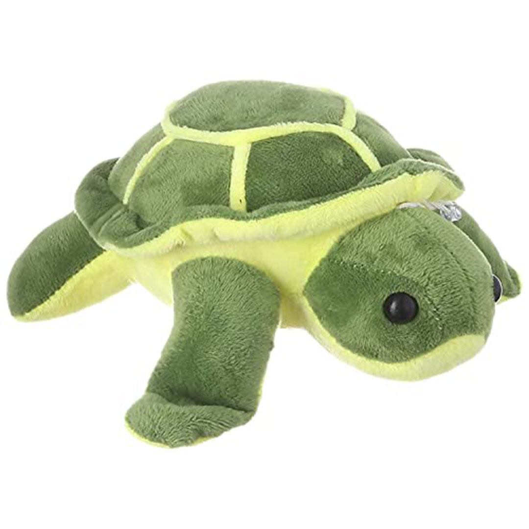 عروسة محشوة على شكل سلحفاة للأطفال - أخضر/أصفر - em10012