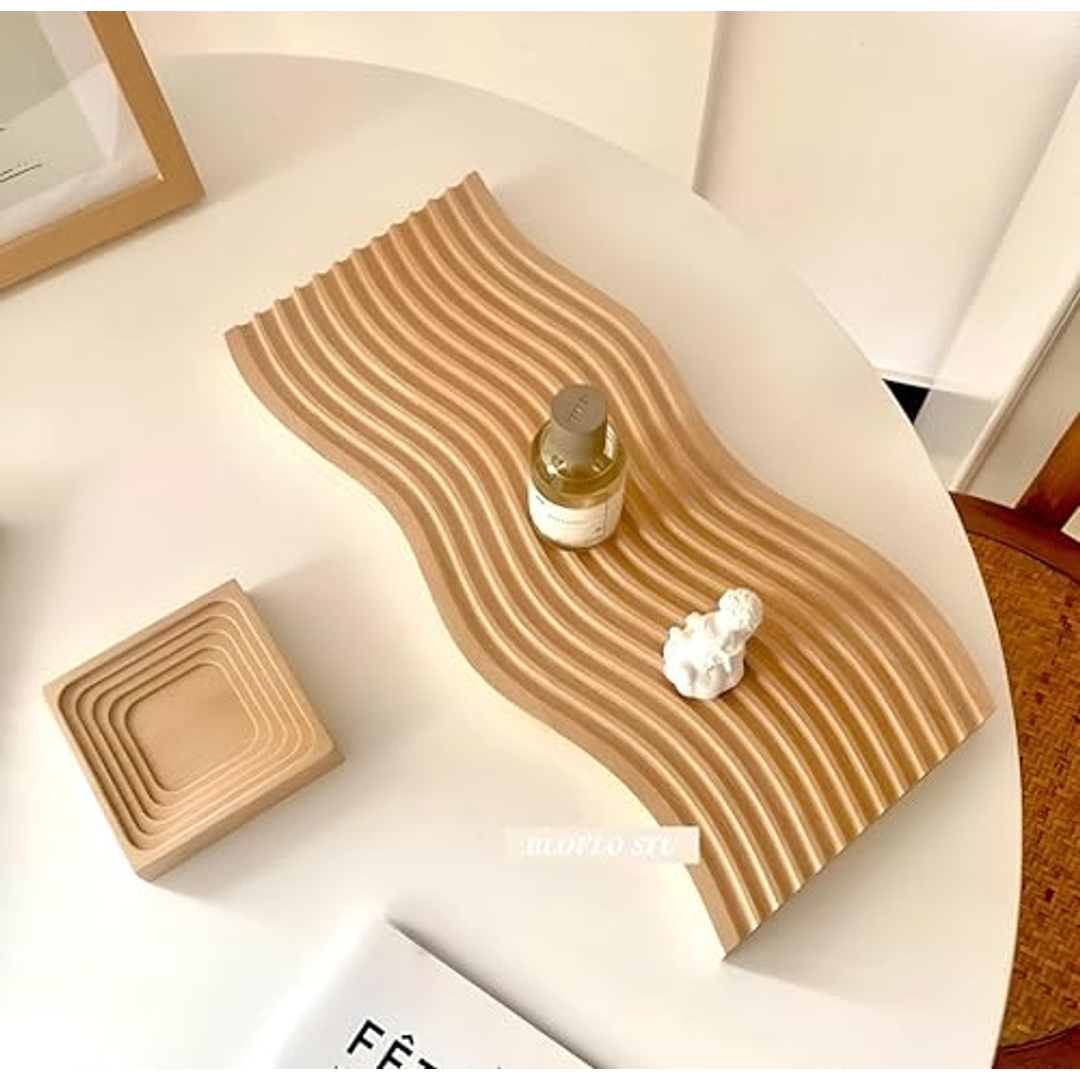 طبق خشبي شكل زجزاج لتقديم الفواكه والحلويات