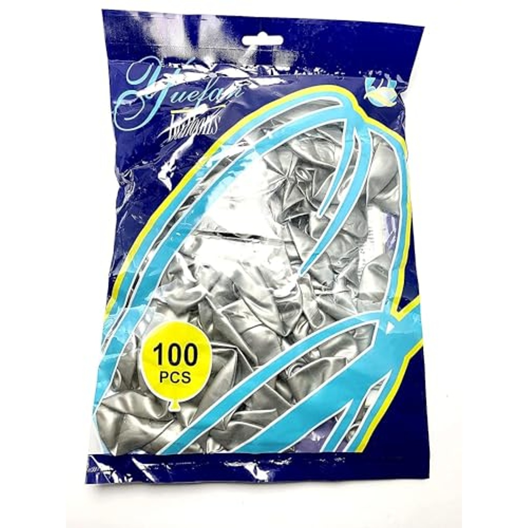 بالونات متينة - 100 قطعة - فضي