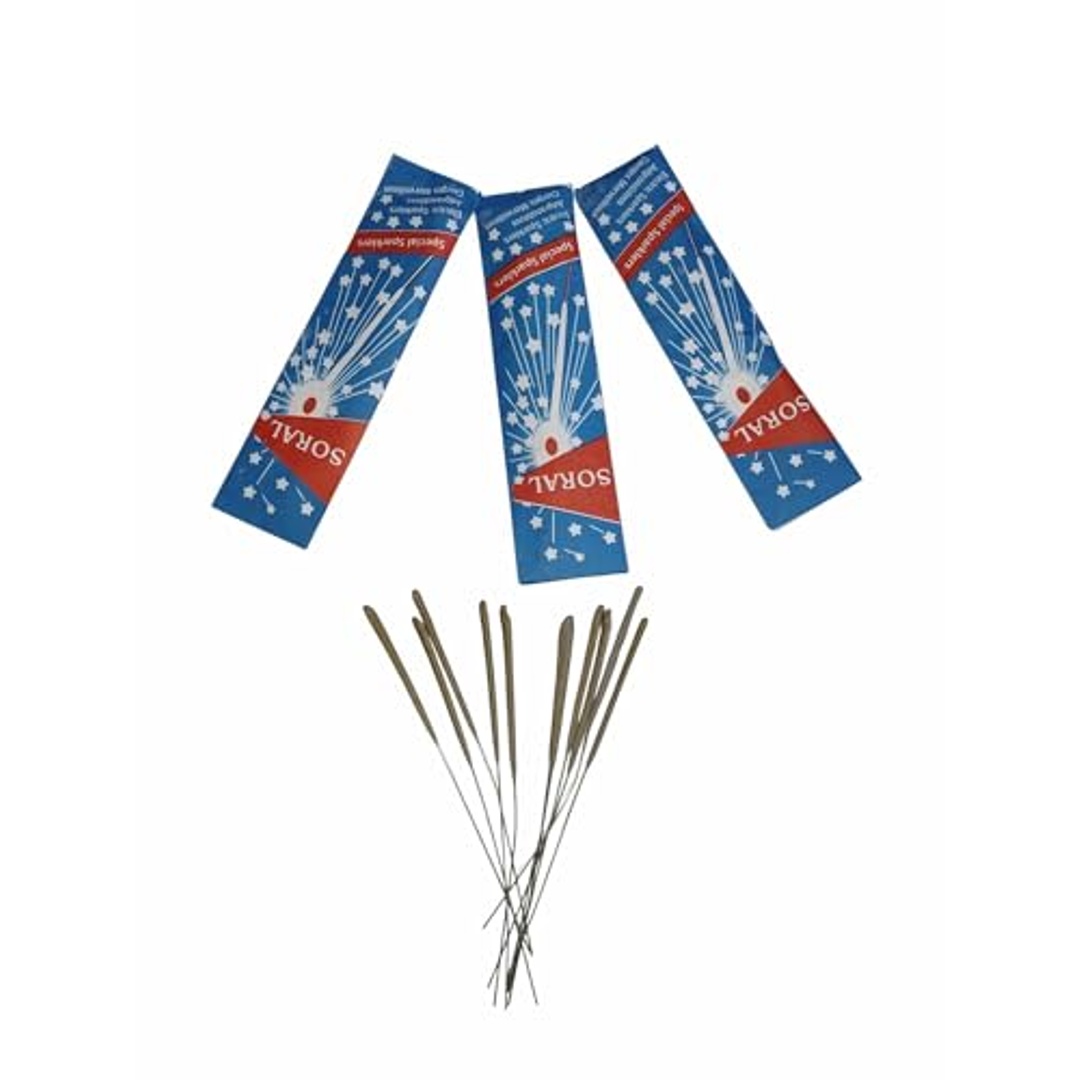 شمع سبارك للحفلات والأعياد - 3 عبوات - 30 قطعة