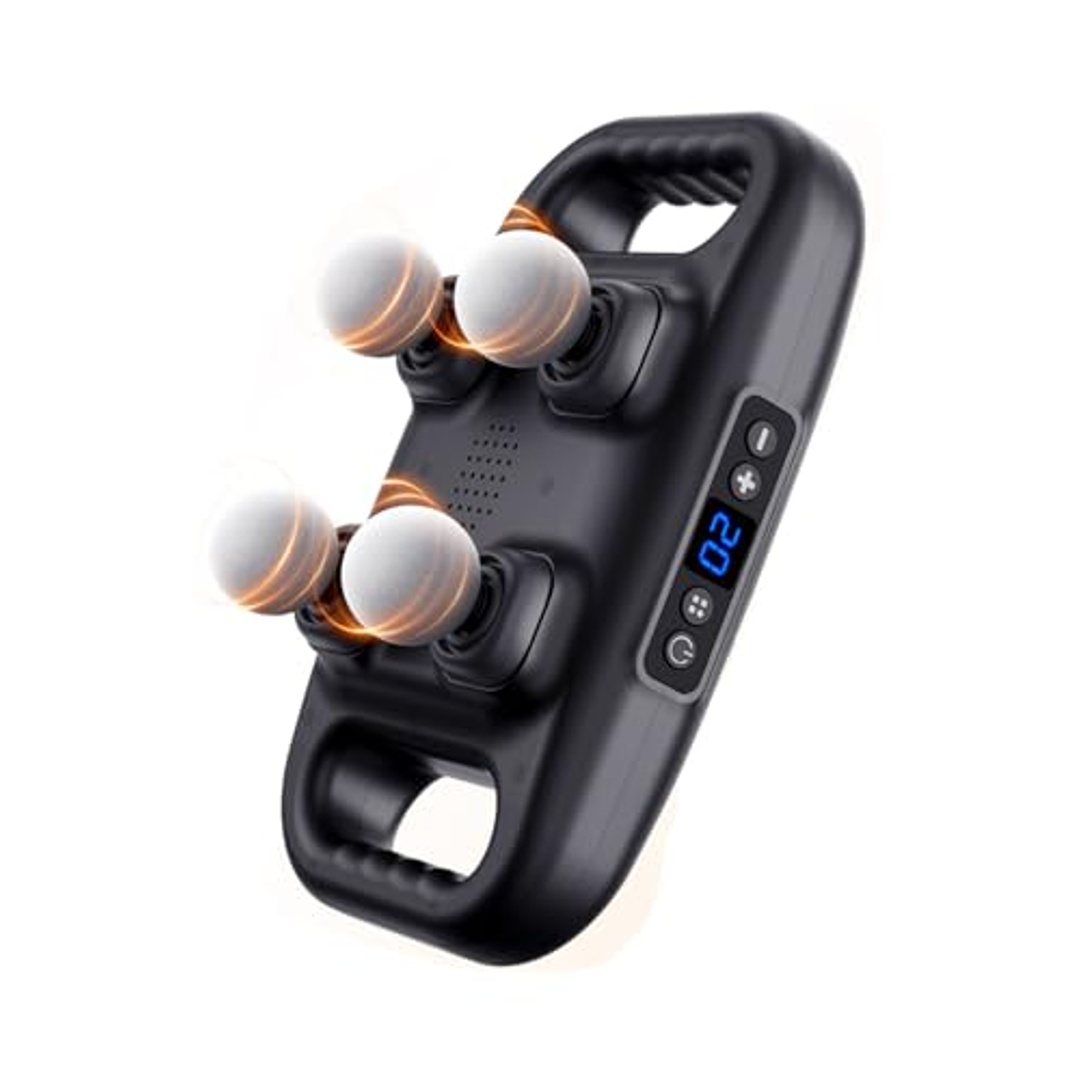 جهاز تدليك علاج الأنسجة العميقة - 4 رؤوس - 20 مستوى - أسود