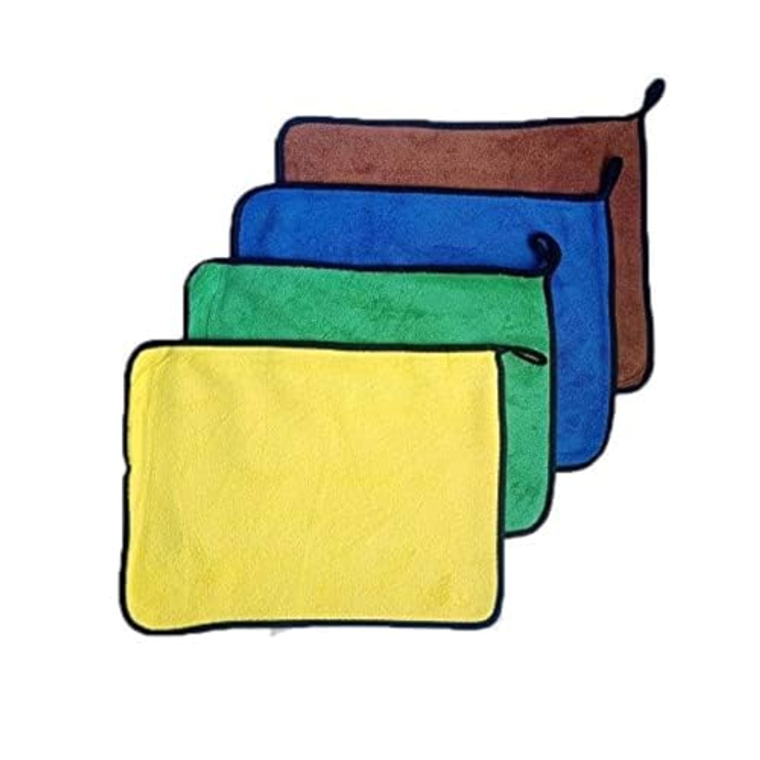 مناشف ميكروفايبر بألوان متنوعة - 30*22 سم - 4 قطع