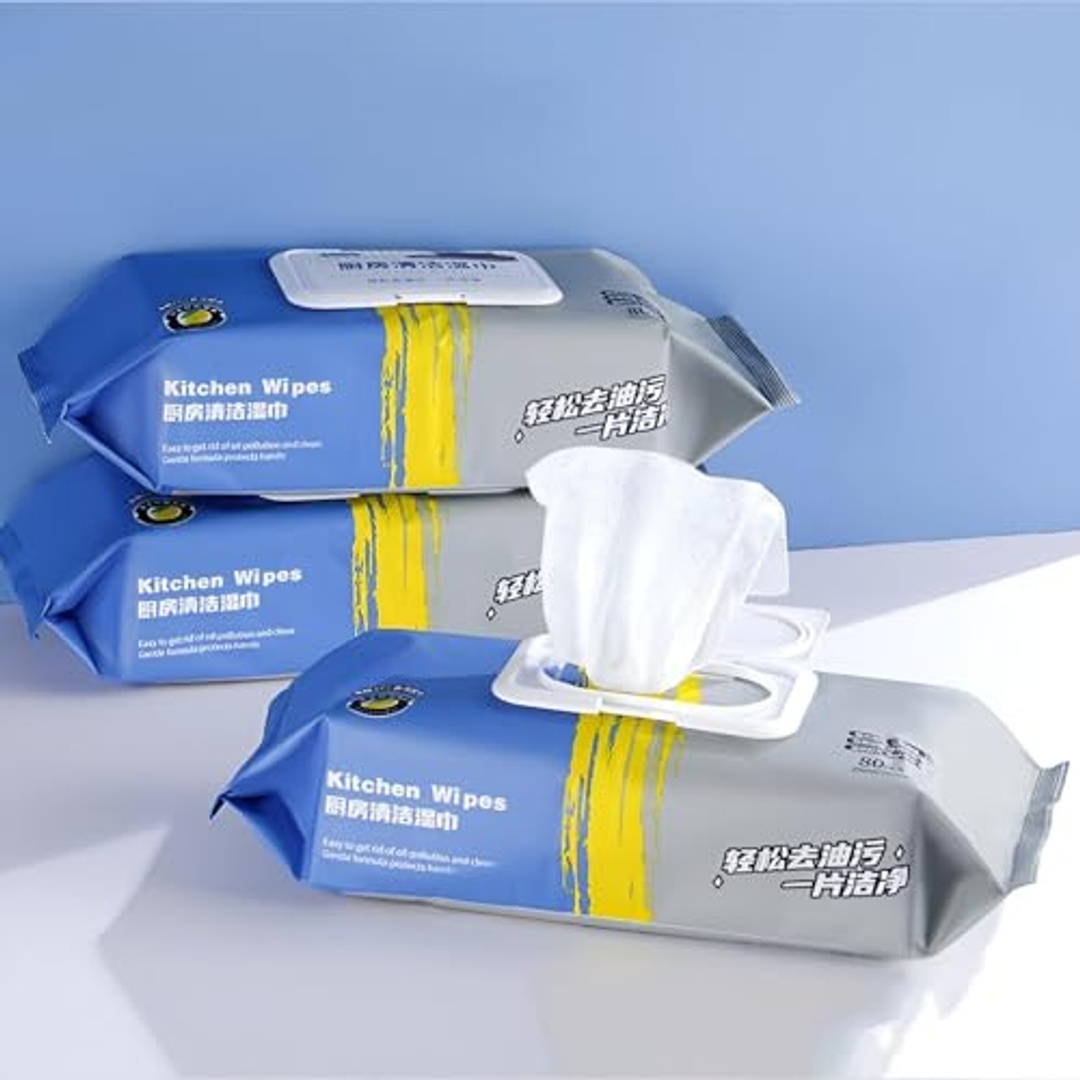 مناديل مطبخ مبللة فائقة النعومة - 240 منديل - 3 علب