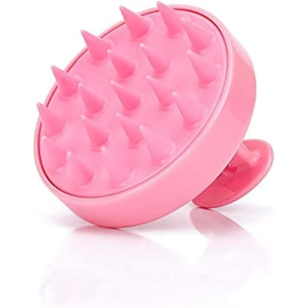 فرشاة تدليك فروة الرأس السيليكون - بينك