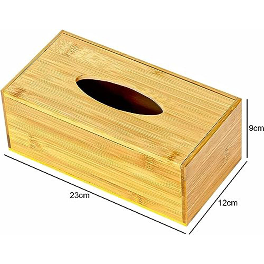 علبة مناديل خشب بامبو مقاس 23 سم