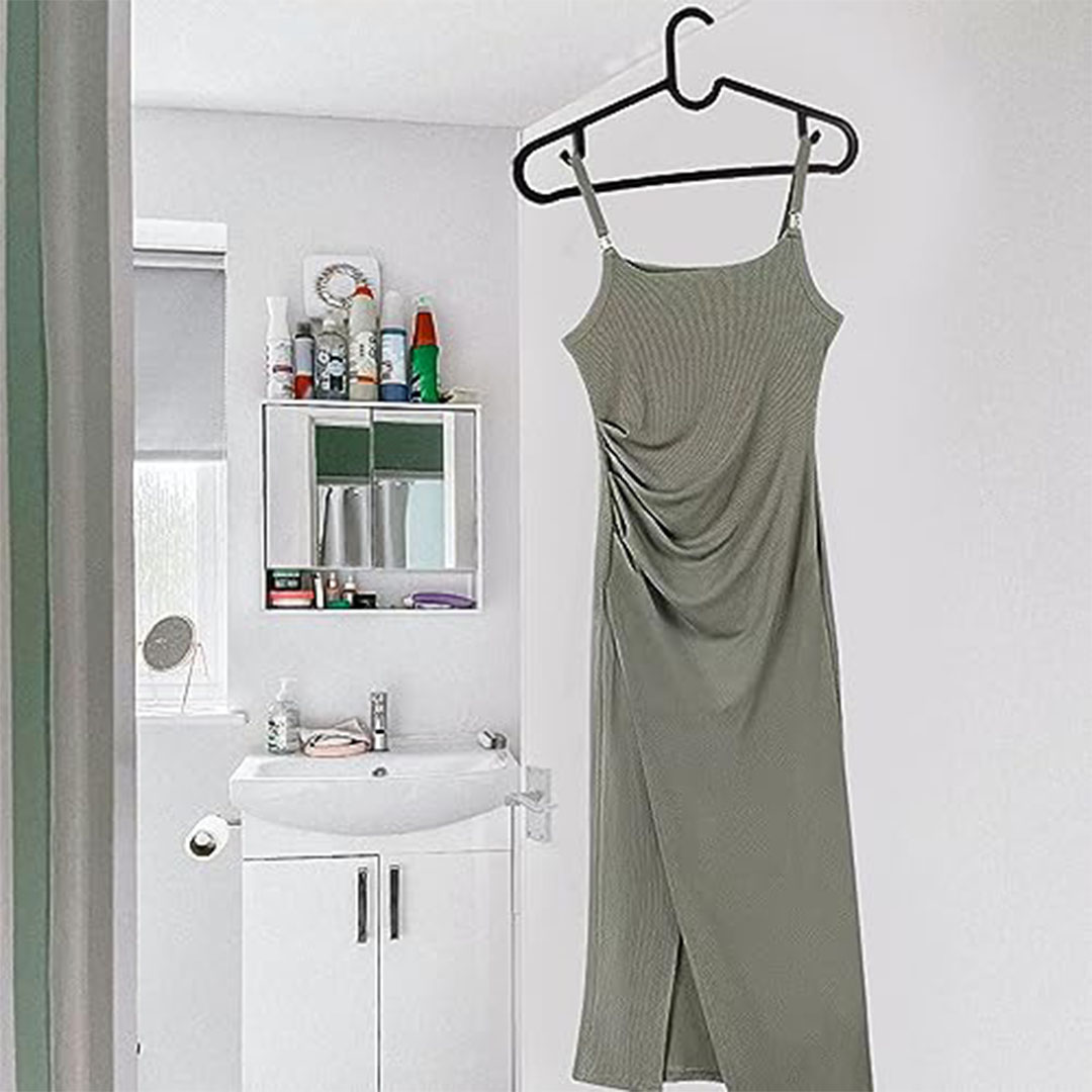 مجموعة شماعات بلاستيك خفيفة الوزن وسميكة - أسود - 10 قطع