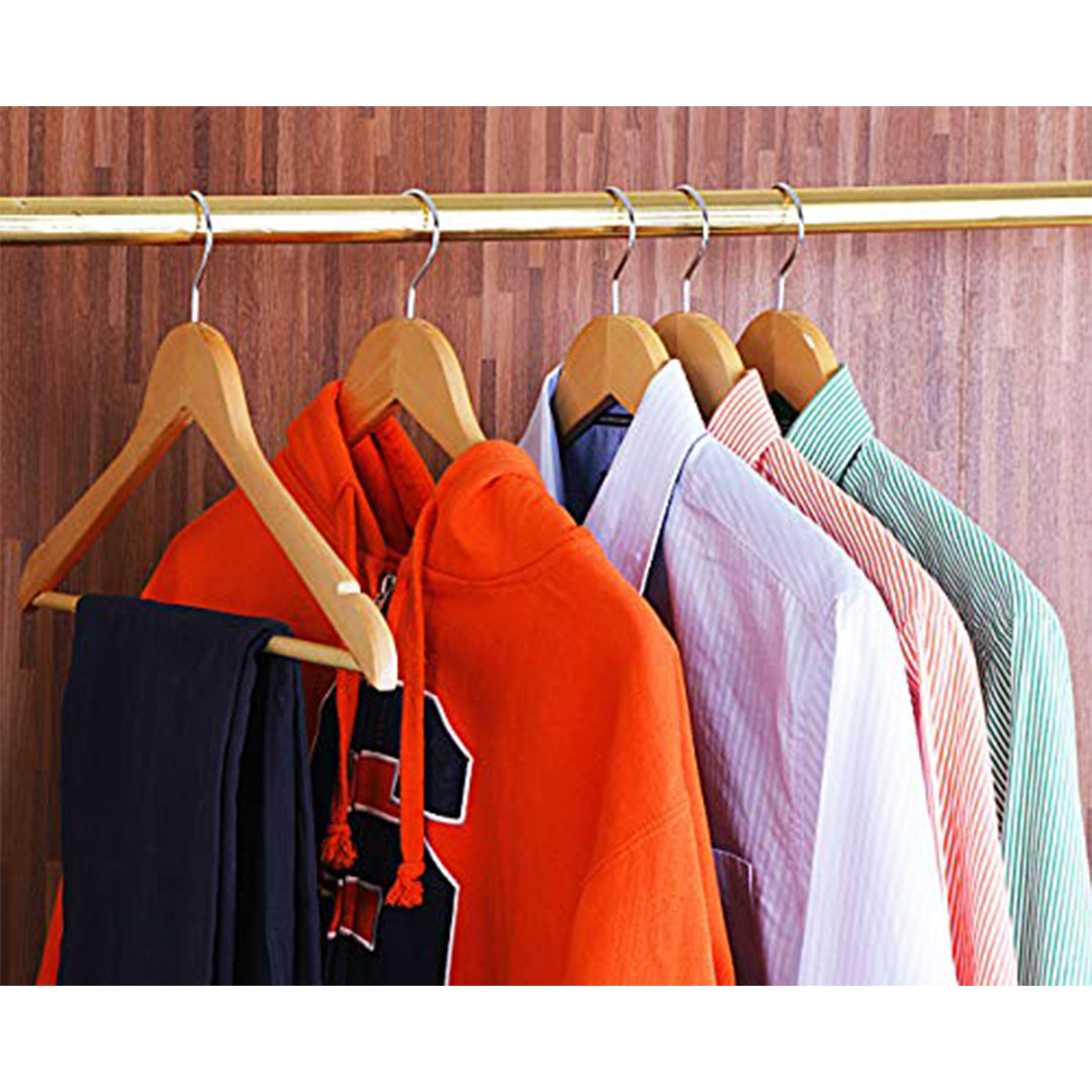 شماعة خشب متينة ورفيعة - 80 قطعة