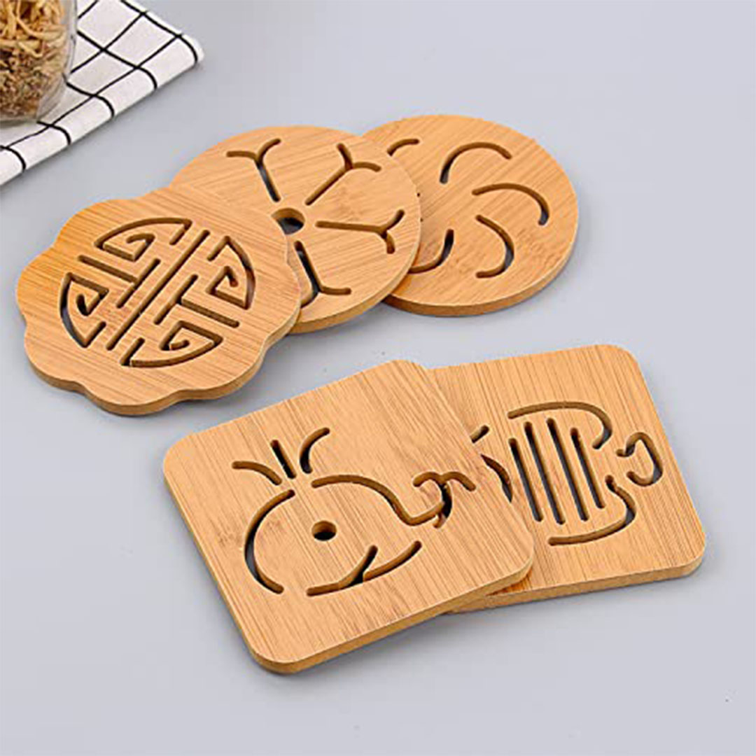 مجموعة قواعد خشبية للأواني الساخنة - 4 قطع - اركيفو - سمول S