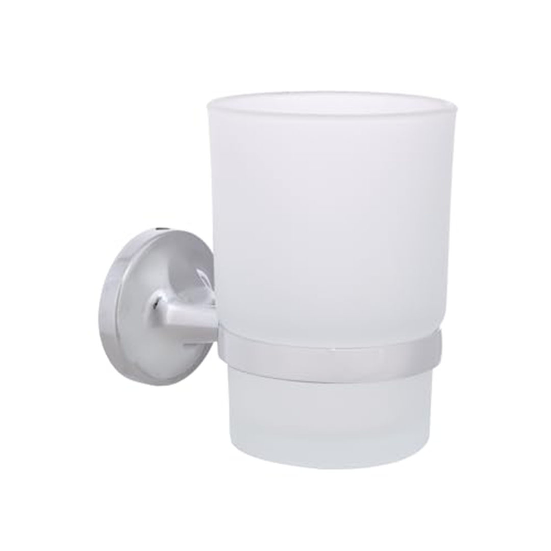 حامل فرشاة أسنان زجاجي 5130 - روك - فضي وشفاف