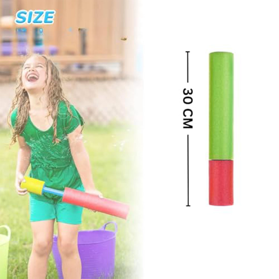 مجموعة مدافع مياه اسفنجية - 3 قطع - 30 سم - متعددة الألوان - ألعاب صيفية