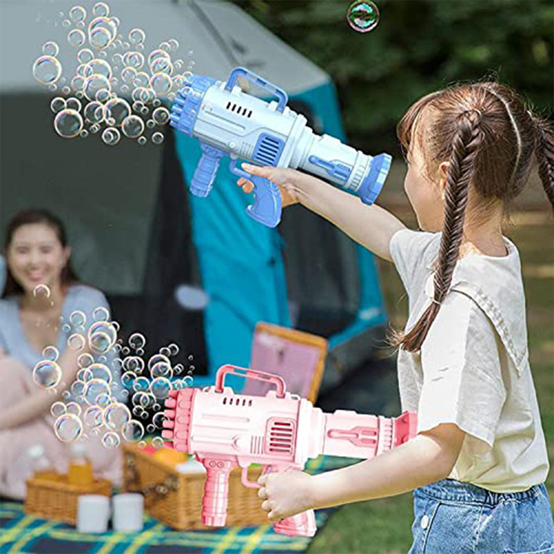 لعبة بندقية فقاعات إلكترونية كبيرة - 32 فتحة - فارست بلاي - أزرق - للاستخدام الداخلي والخارجي - للأولاد والبنات