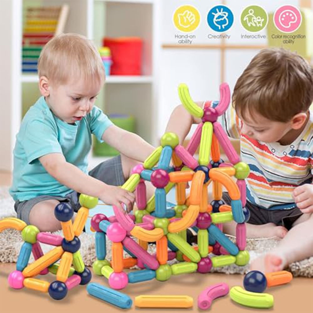 مكعبات مغناطيسية تعليمية للأطفال 84 قطعة