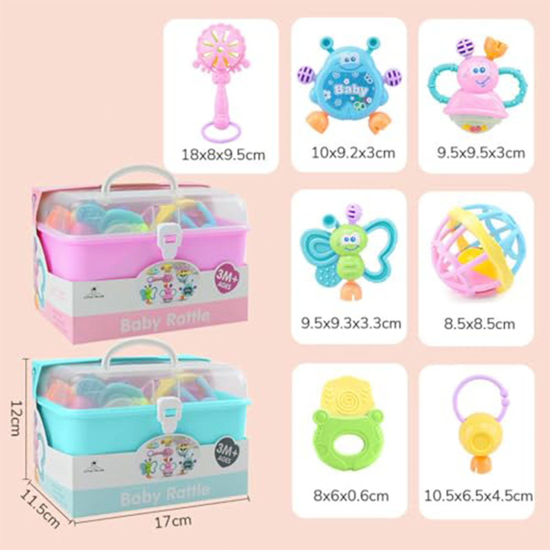 مجموعة خشخيشة للاطفال - فانتاستيك كيدز تويز - 7 قطع