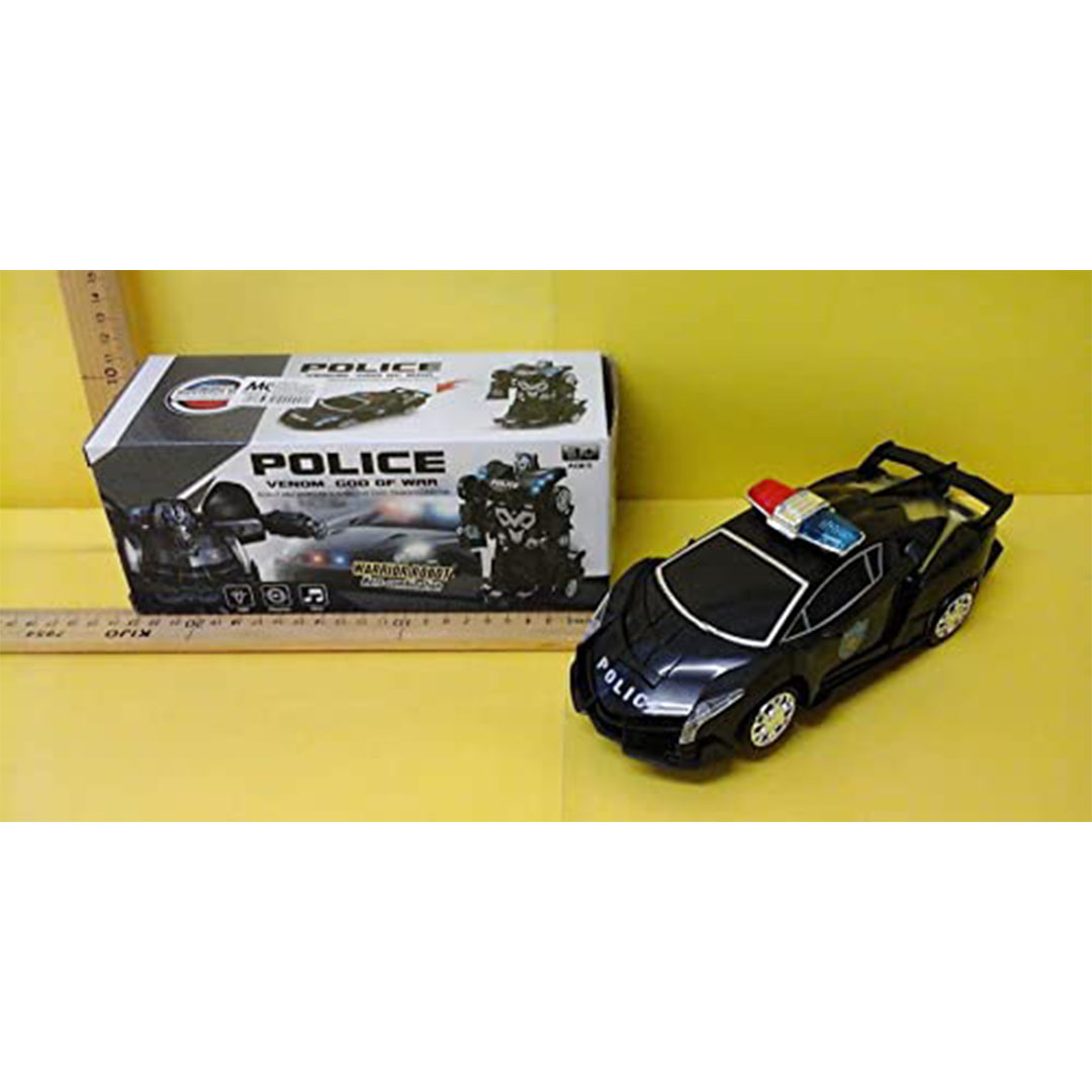 نموذج لعبة سيارة صغيرة متحولة لروبوت - أسود